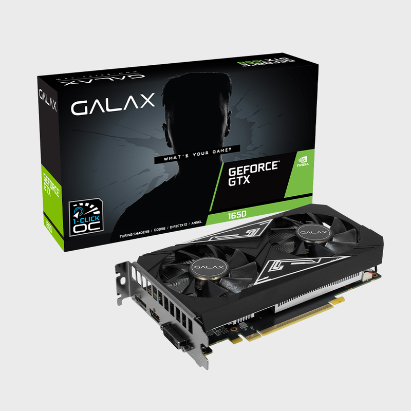 Placa de Vídeo Galax NVIDIA GeForce GTX 1650 EX Plus (1-Click OC), 4GB, GDDR6 - 65SQL8DS93E1