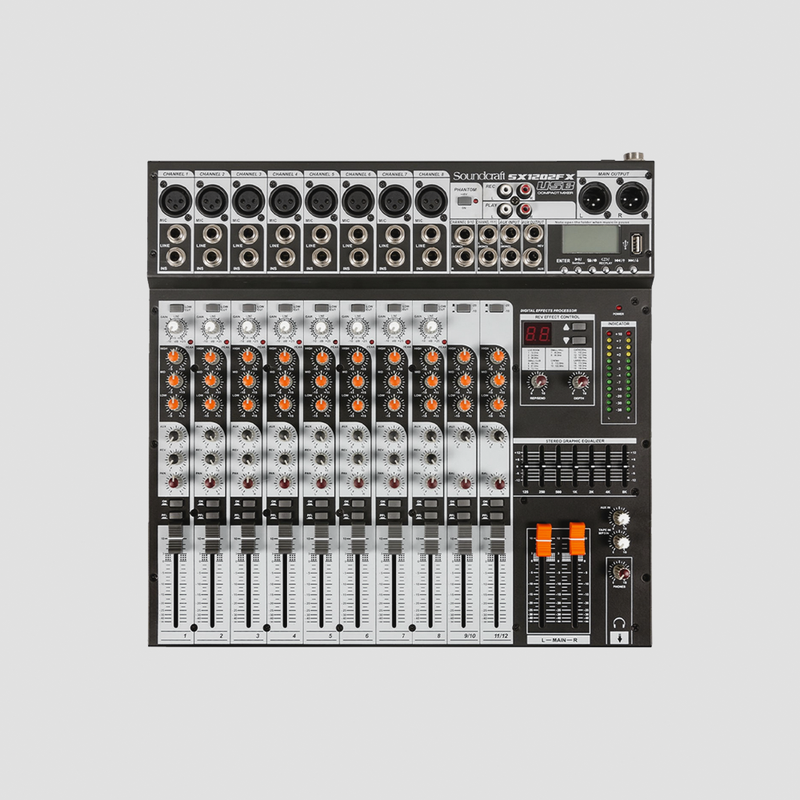 Mesa de Som Analógica Soundcraft SX1202FX-USB 12 Canais - Bivolt